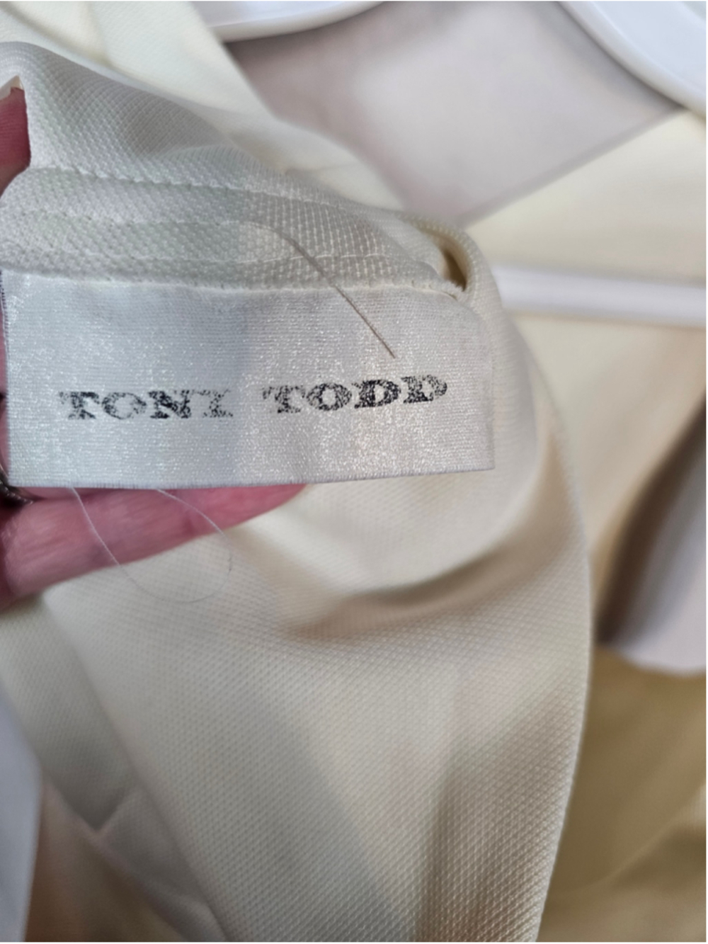 Tony Todd Maxi Dress Ivory Cream V-Neck Vintage 70s Minimalist Boho XS, 0 EUC - Picture 4 of 6